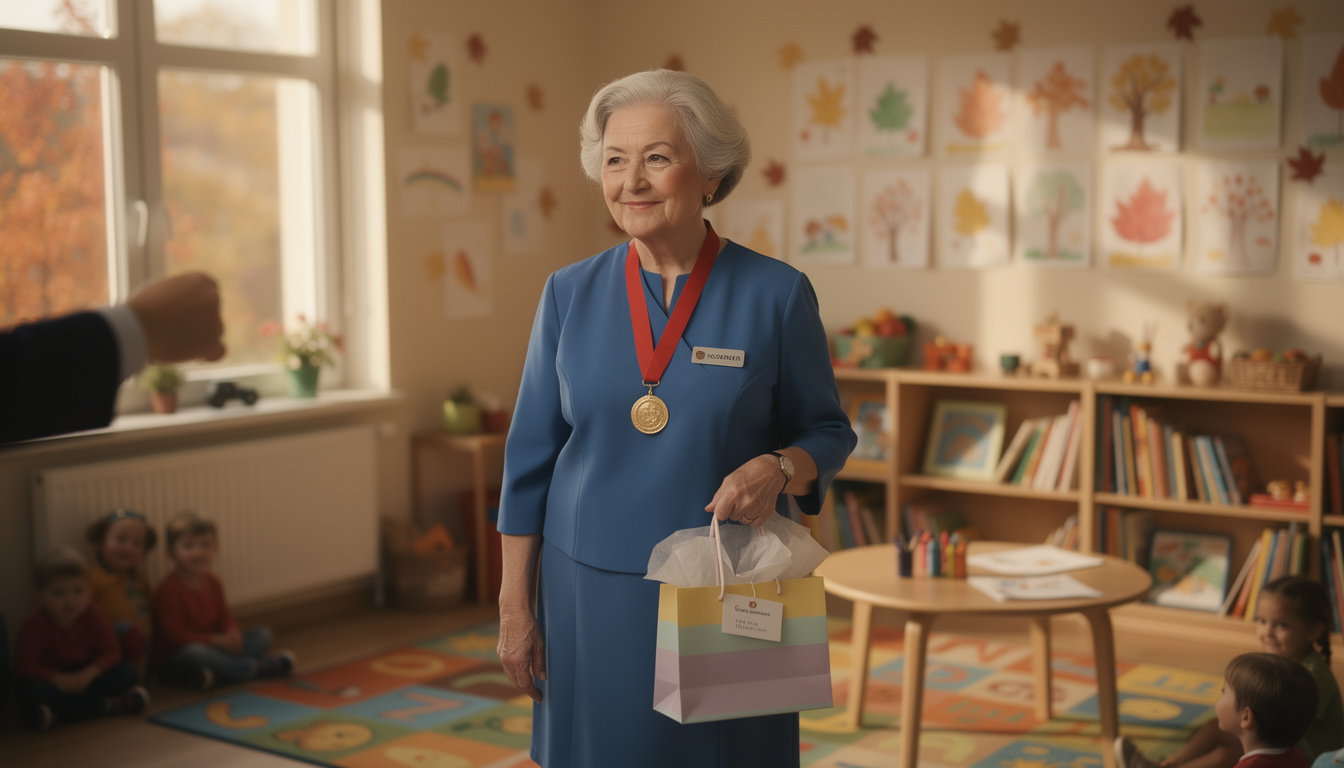 Подарки и медали для сотрудников детского сада